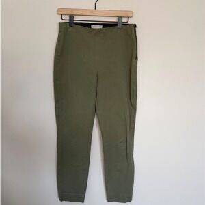 Everlane The Side Zip Stretch Cotton Cropped Ankle Pants Olive Green Casual SZ 6